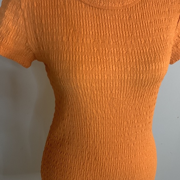 [elodie] Orange Crinkle Mini Dress - Size Small NWT - Picture 2 of 5